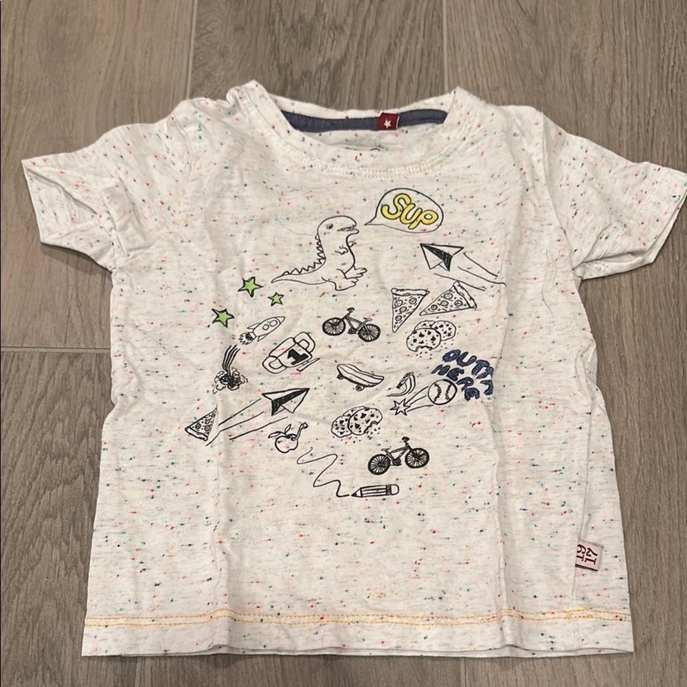 Sovereign Code Kids White Speckled Graphic T-Shirt Size 12M